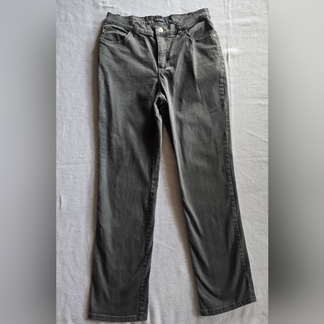 Lee Women's Army Green Straight Leg Jeans Sz 8 Medium Stretch Casual Y2k